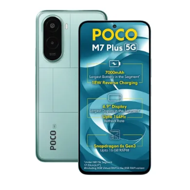 POCO M7 Plus 5G (Chrome Silver, 128 GB) (6 GB RAM) | CrazzyHub