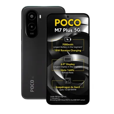 POCO M7 Plus 5G (Carbon Black, 128 GB) (4 GB RAM) | CrazzyHub